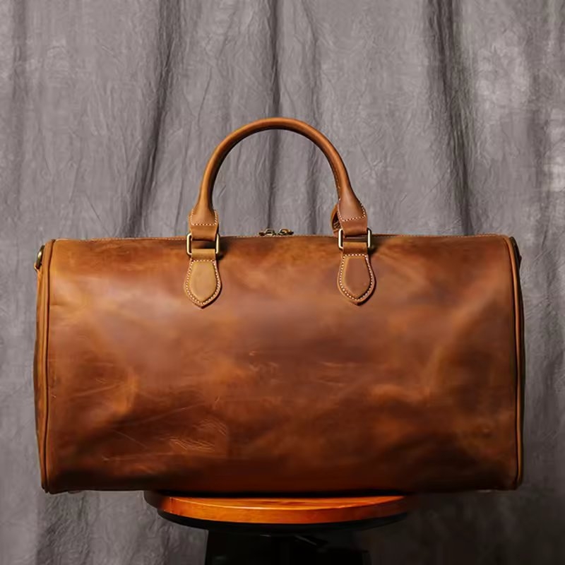 Geanta de calatorie unisex, Evren GT3303, piele naturala, Maro - poza 3