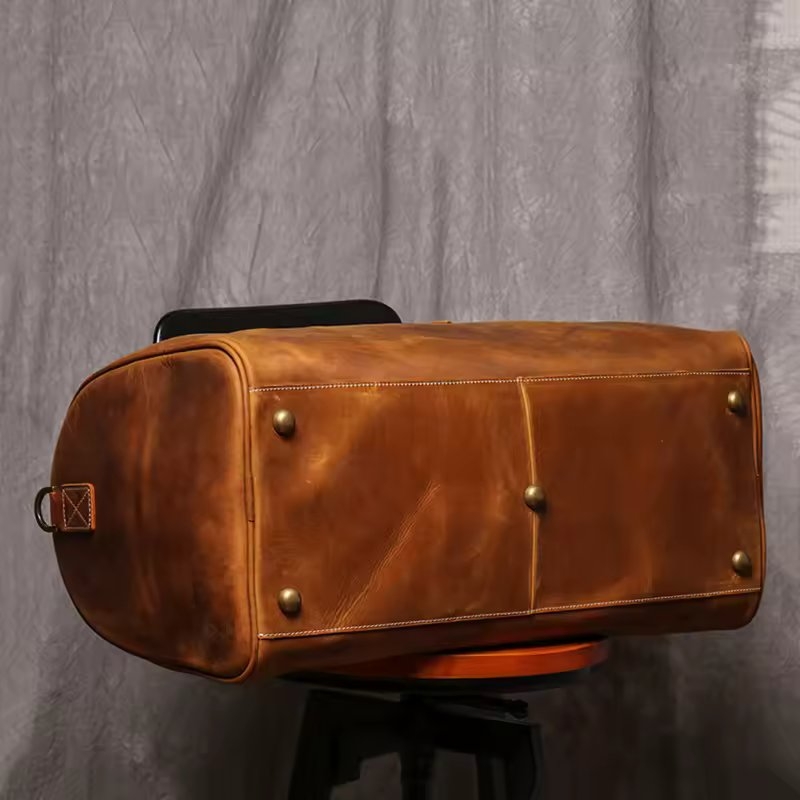 Geanta de calatorie unisex, Evren GT3303, piele naturala, Maro - poza 5