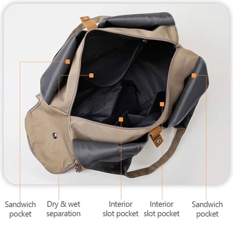 Geanta de calatorie unisex, Silvya GT3555, Bej - poza 3