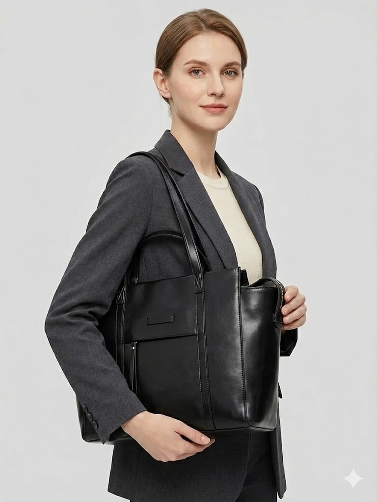Geanta de dama, 3002, piele naturala, Neagra - poza 2