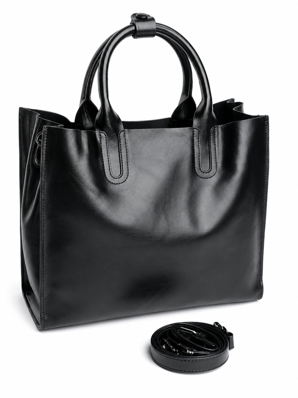 Geanta de dama, 6609, piele naturala, Neagra