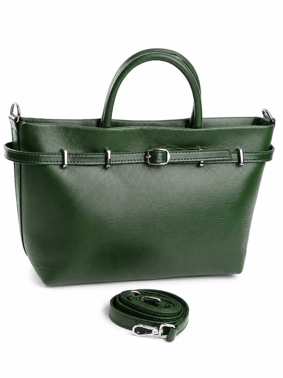 Geanta de dama, 7738, piele naturala, Verde