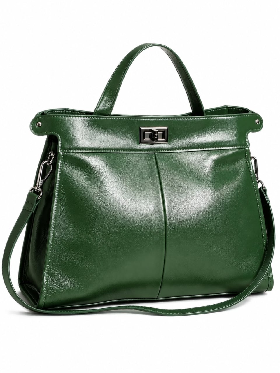 Geanta de dama, 9903, piele naturala, Verde - poza 1