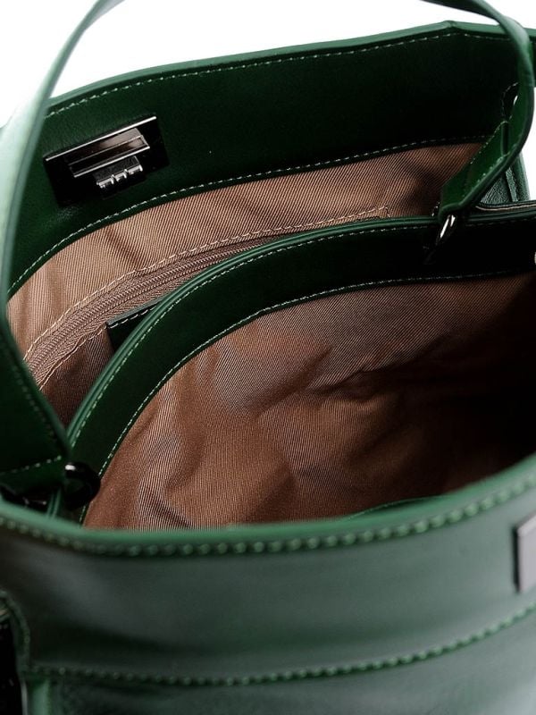 Geanta de dama, 9903, piele naturala, Verde - poza 4