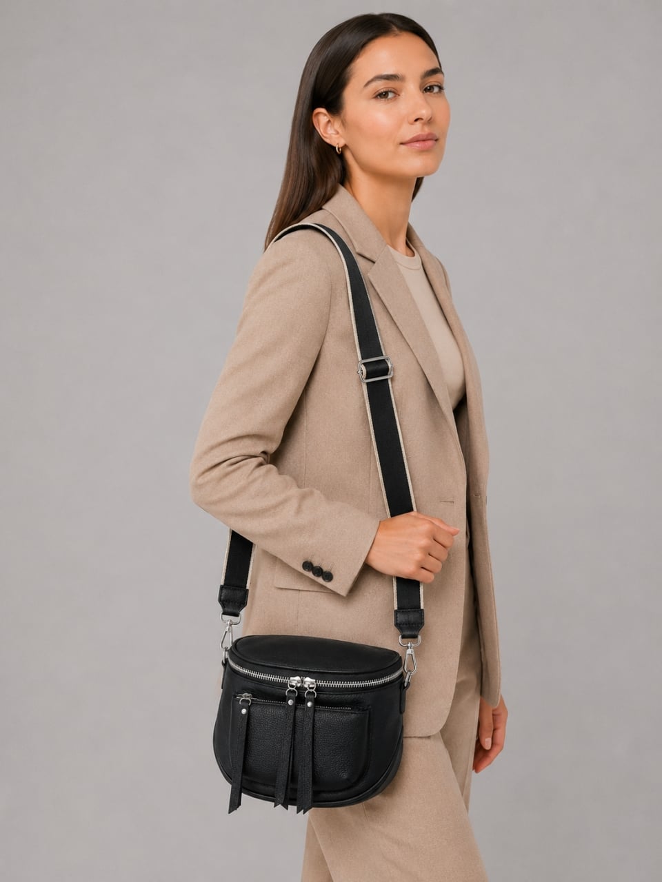 Geanta de dama, 99133, piele naturala, Neagra - poza 2