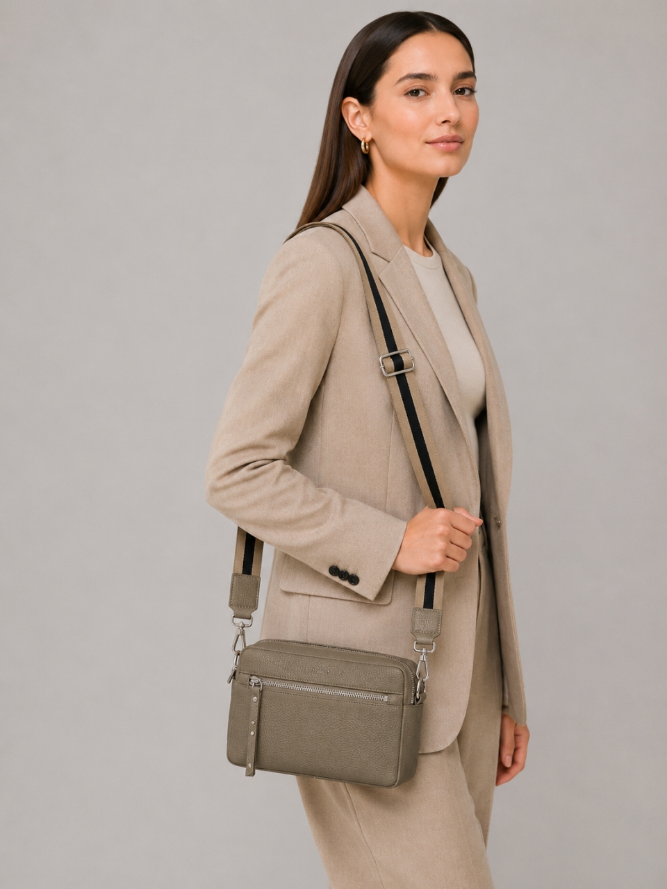 Geanta de dama, 99138, piele naturala, Taupe - poza 2
