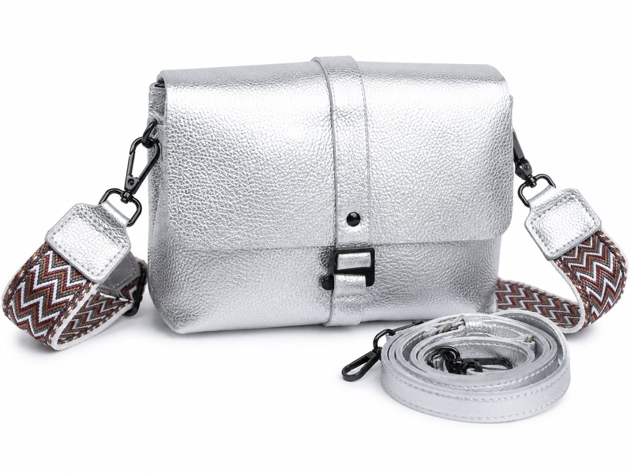 Geanta de dama, 99150, piele naturala, Argintie - poza 1