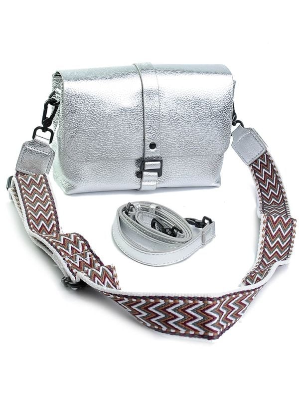 Geanta de dama, 99150, piele naturala, Argintie - poza 3