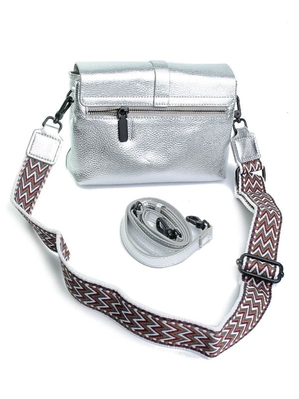 Geanta de dama, 99150, piele naturala, Argintie - poza 4