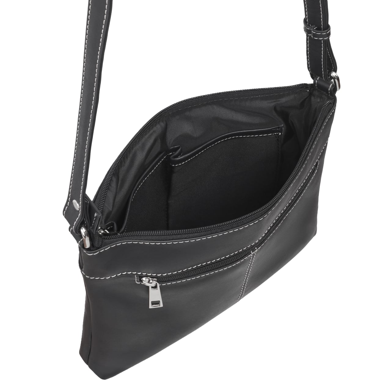 Geanta de dama, Adaline GT3884, piele naturala, Negru - poza 3