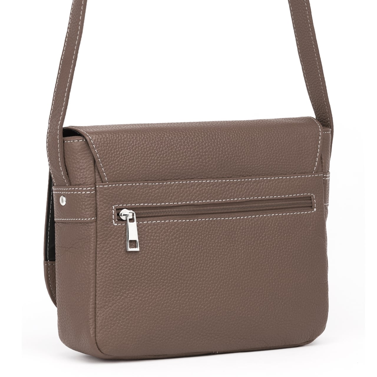 Geanta de dama, Aida GT3858, piele naturala, Dark Taupe - poza 4