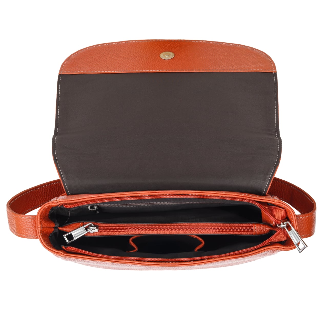Geanta de dama, Aida GT3859, piele naturala, Orange - poza 5