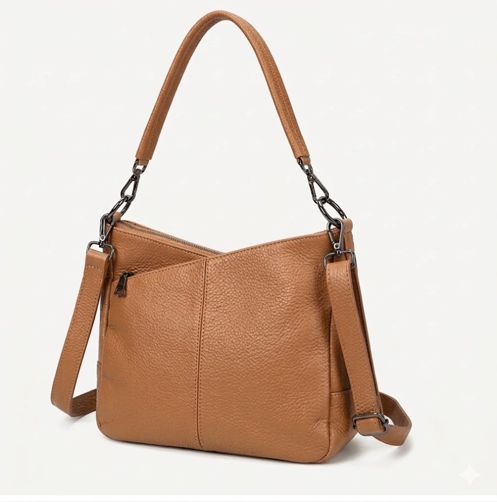 Geanta de dama, Anabelle GT3838, piele naturala, Maro - poza 1