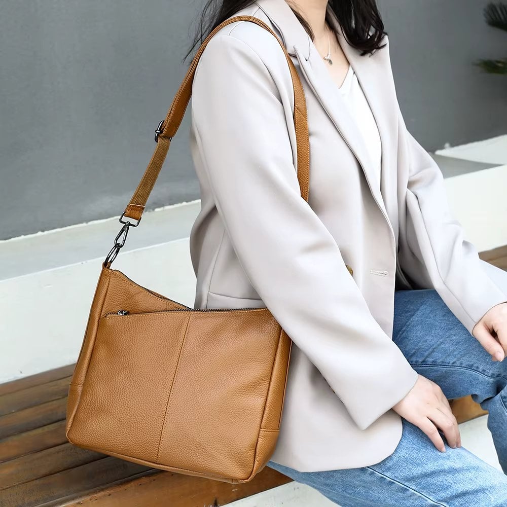 Geanta de dama, Anabelle GT3838, piele naturala, Maro - poza 2