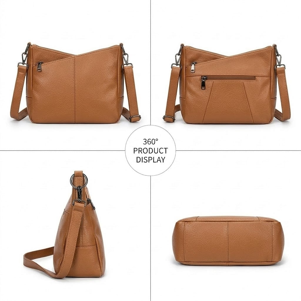 Geanta de dama, Anabelle GT3838, piele naturala, Maro - poza 4