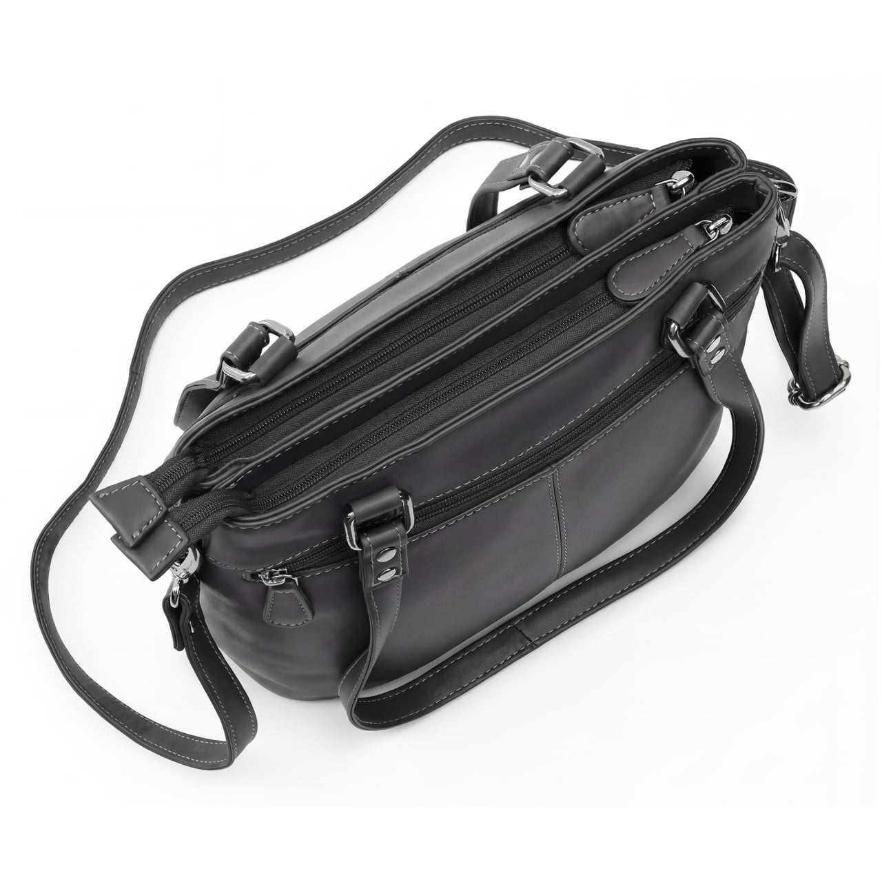 Geanta de dama, Anne GT3850, piele naturala, Negru - poza 2