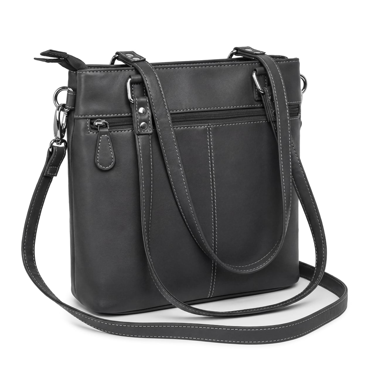 Geanta de dama, Anne GT3850, piele naturala, Negru - poza 3