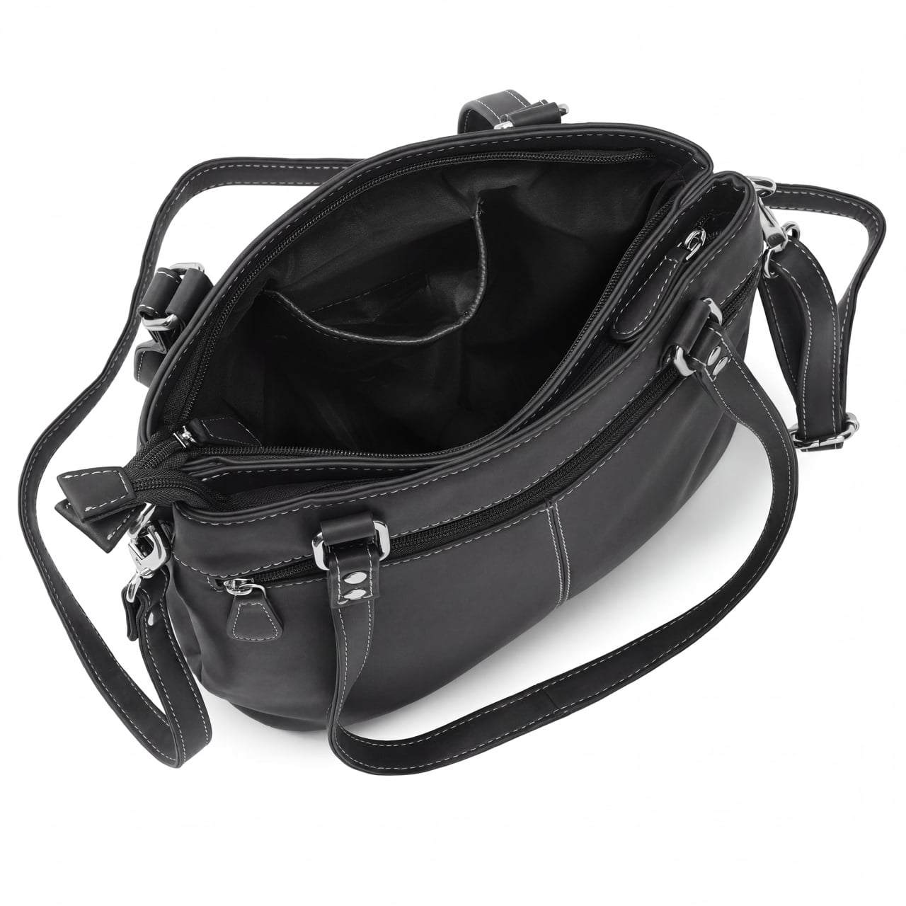 Geanta de dama, Anne GT3850, piele naturala, Negru - poza 4