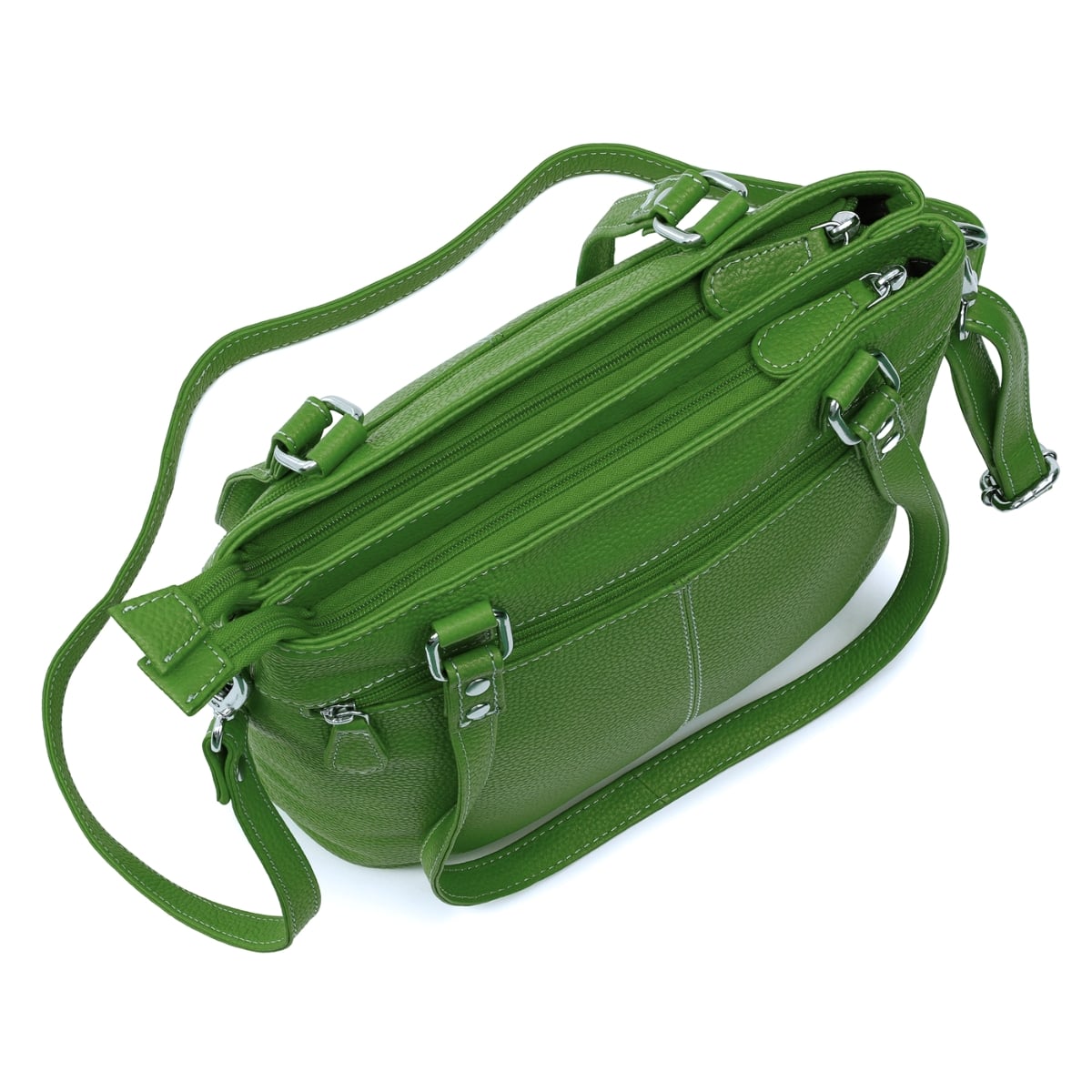 Geanta de dama, Anne GT3855, piele naturala, Verde - poza 4