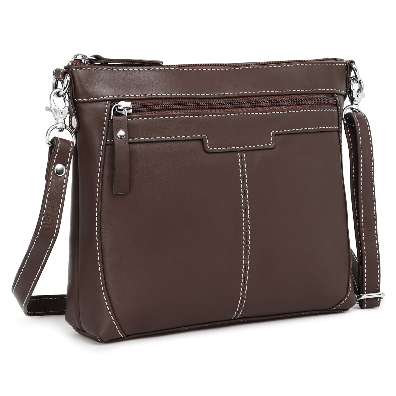 Geanta de dama, Claudie GT3881, piele naturala, Maro inchis