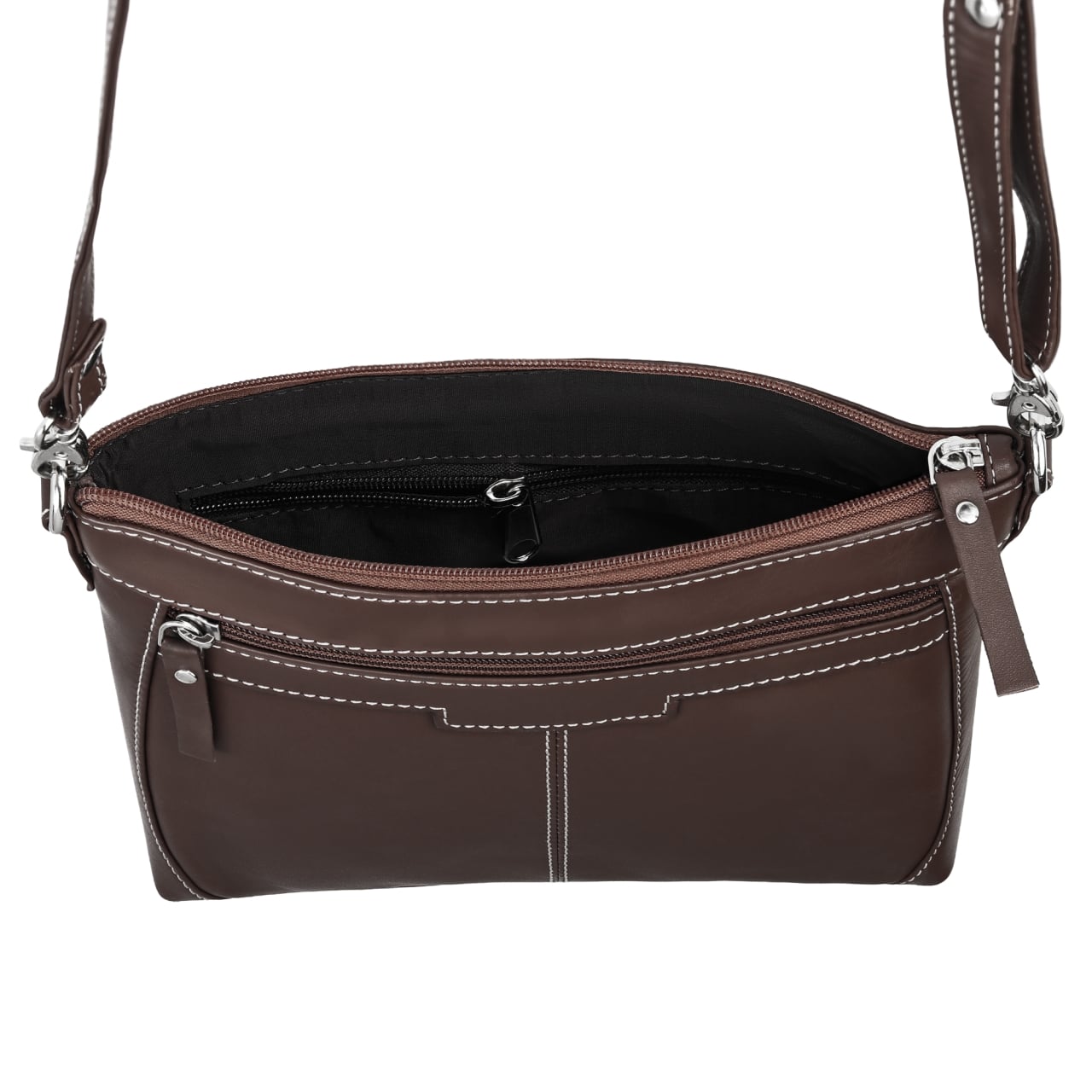 Geanta de dama, Claudie GT3881, piele naturala, Maro inchis - poza 4