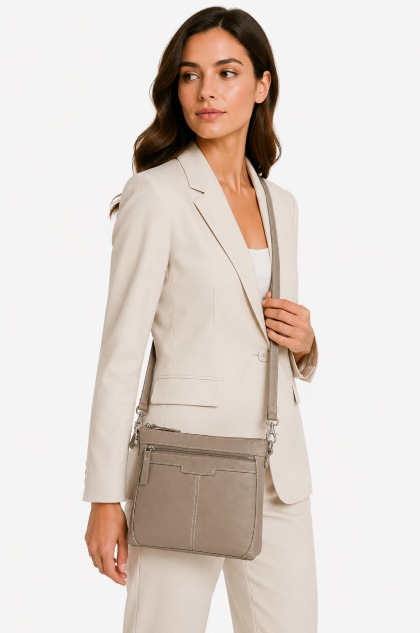 Geanta de dama, Claudie GT3882, piele naturala, Bej - poza 2