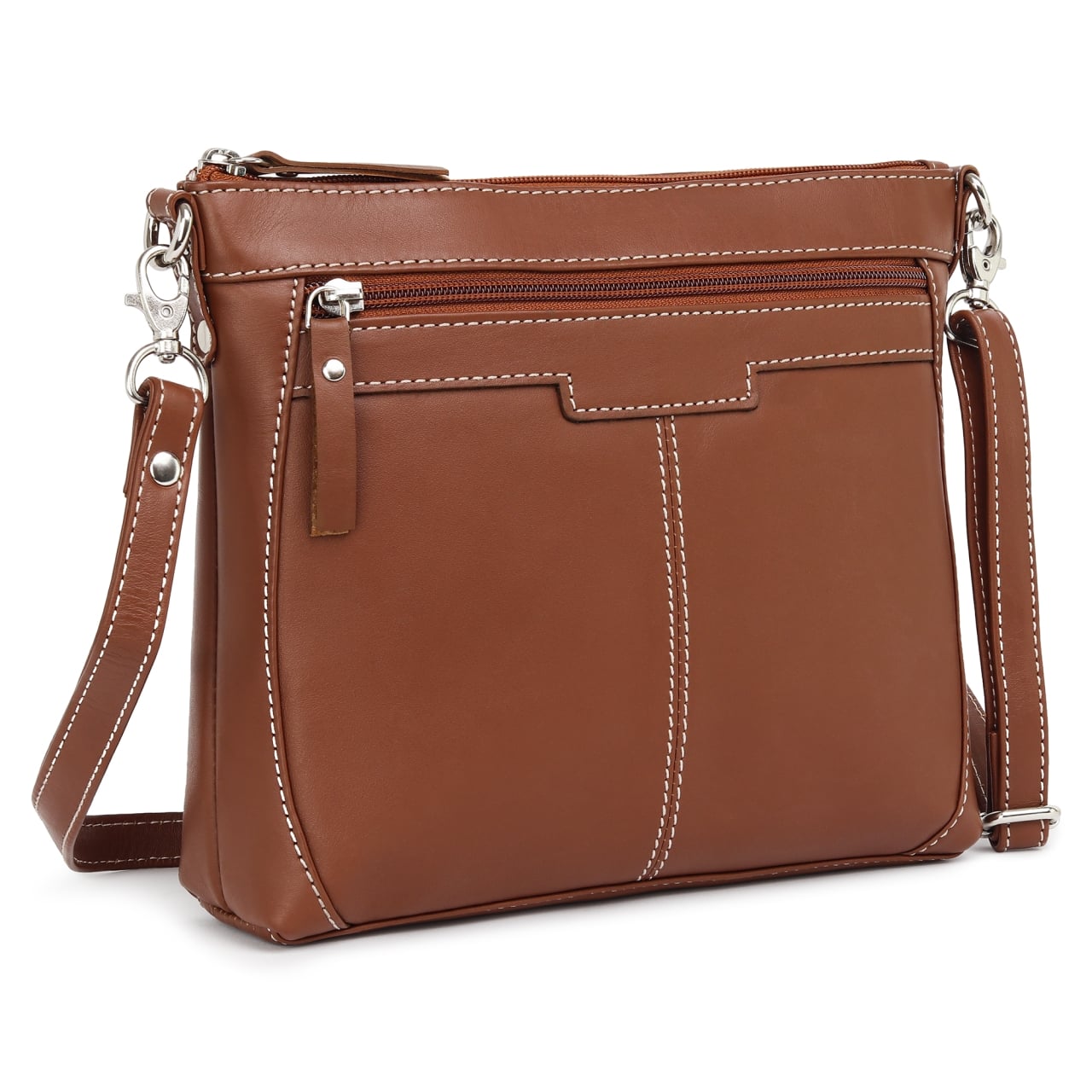 Geanta de dama, Claudie GT3883, piele naturala, Cognac - poza 1