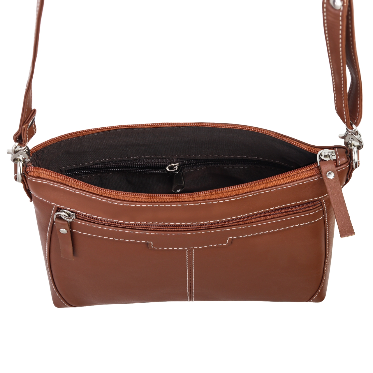 Geanta de dama, Claudie GT3883, piele naturala, Cognac - poza 3