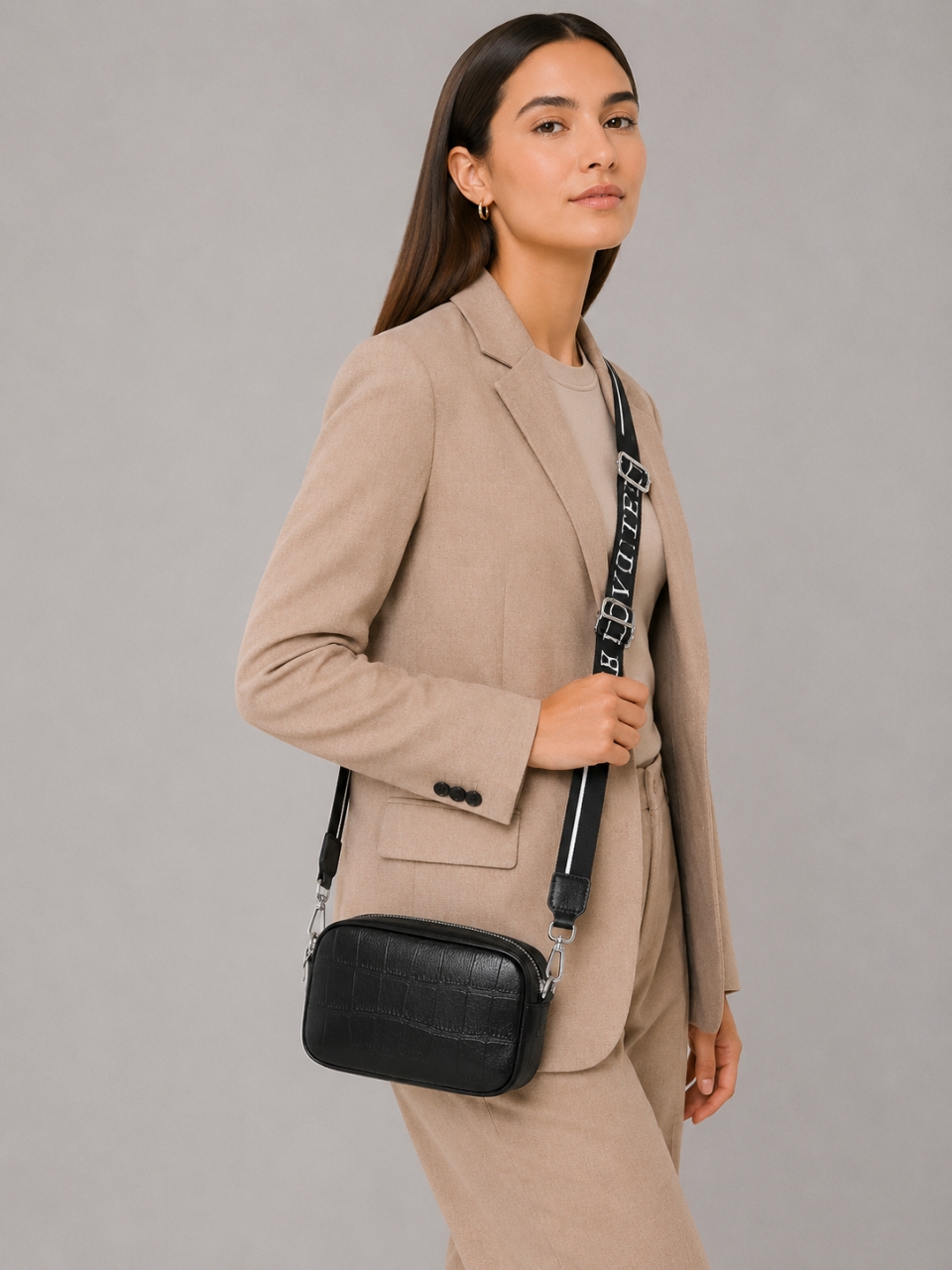Geanta de dama, FB-59, piele naturala, Neagra - poza 2