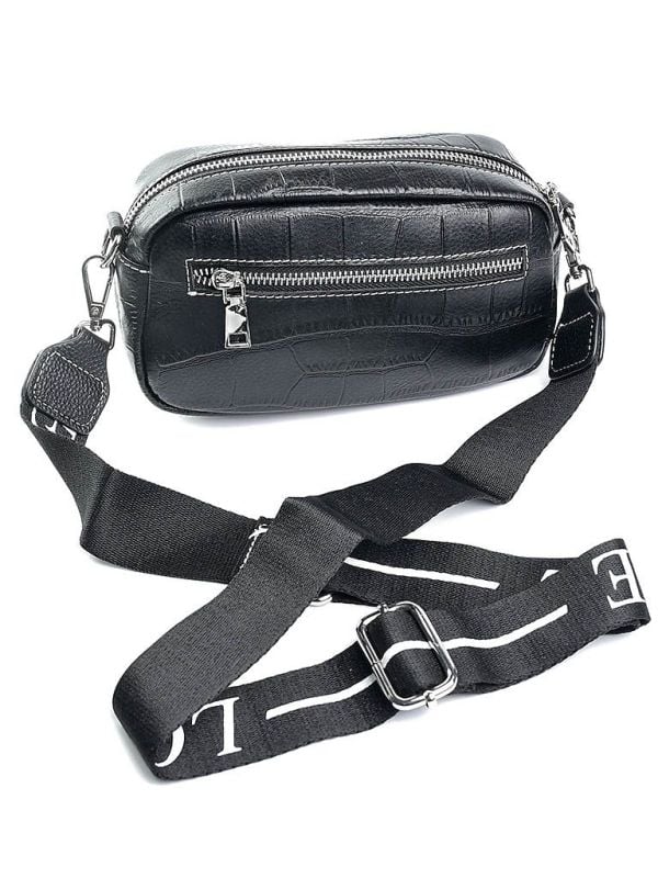 Geanta de dama, FB-59, piele naturala, Neagra - poza 3