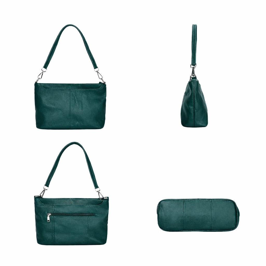 Geanta de dama, Isolda GT3823, piele naturala, Verde inchis - poza 4