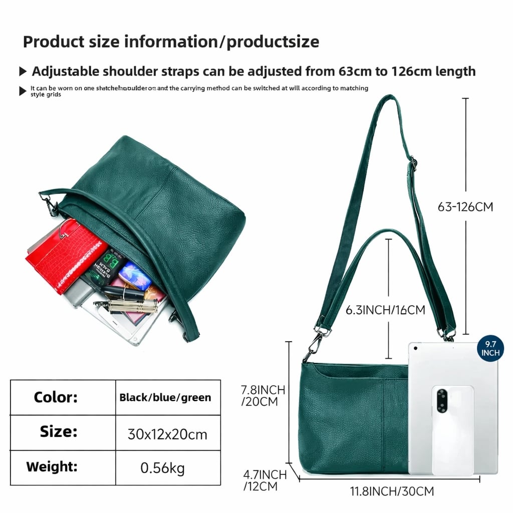 Geanta de dama, Isolda GT3823, piele naturala, Verde inchis - poza 5