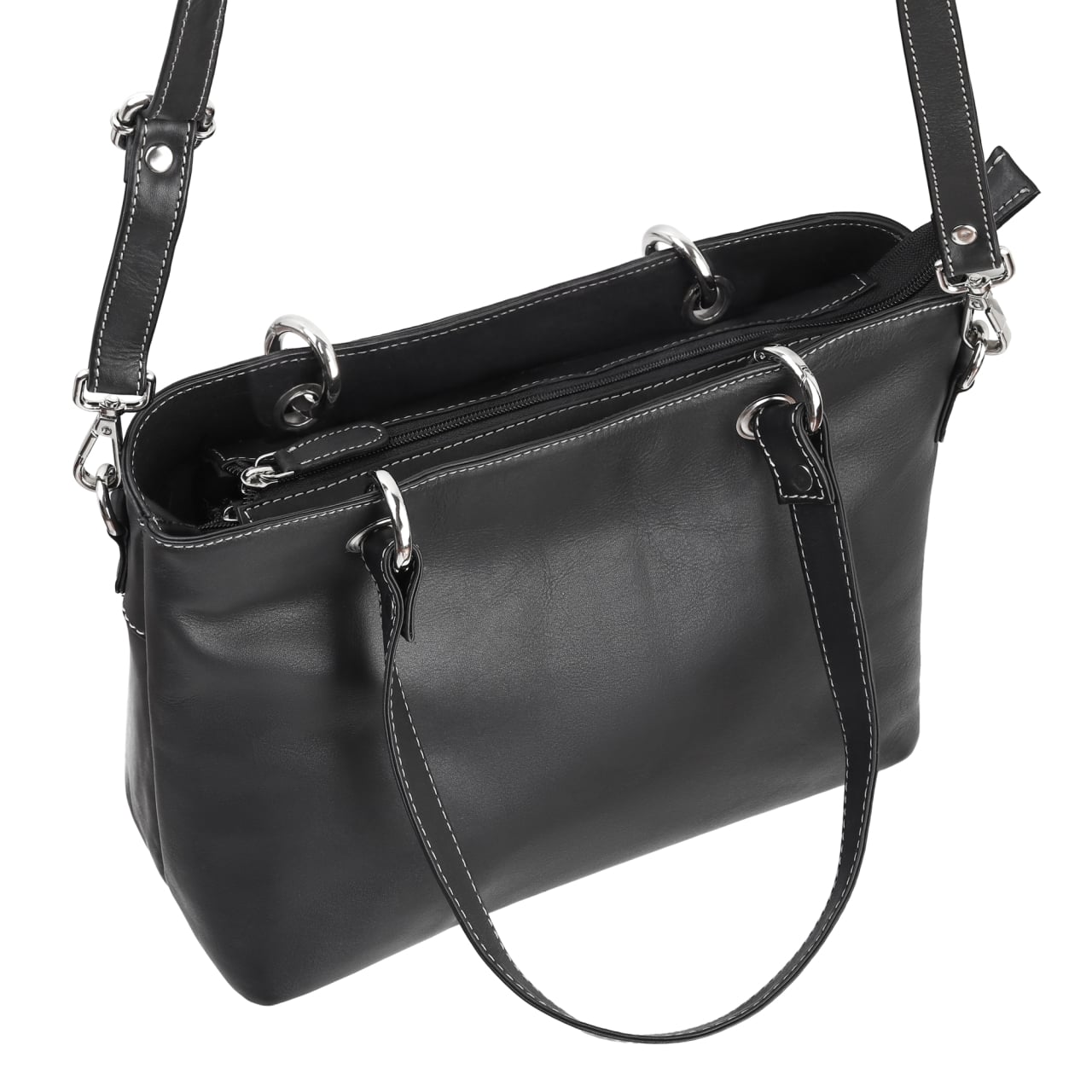 Geanta de dama, Josephine GT3888, piele naturala, Neagra - poza 5