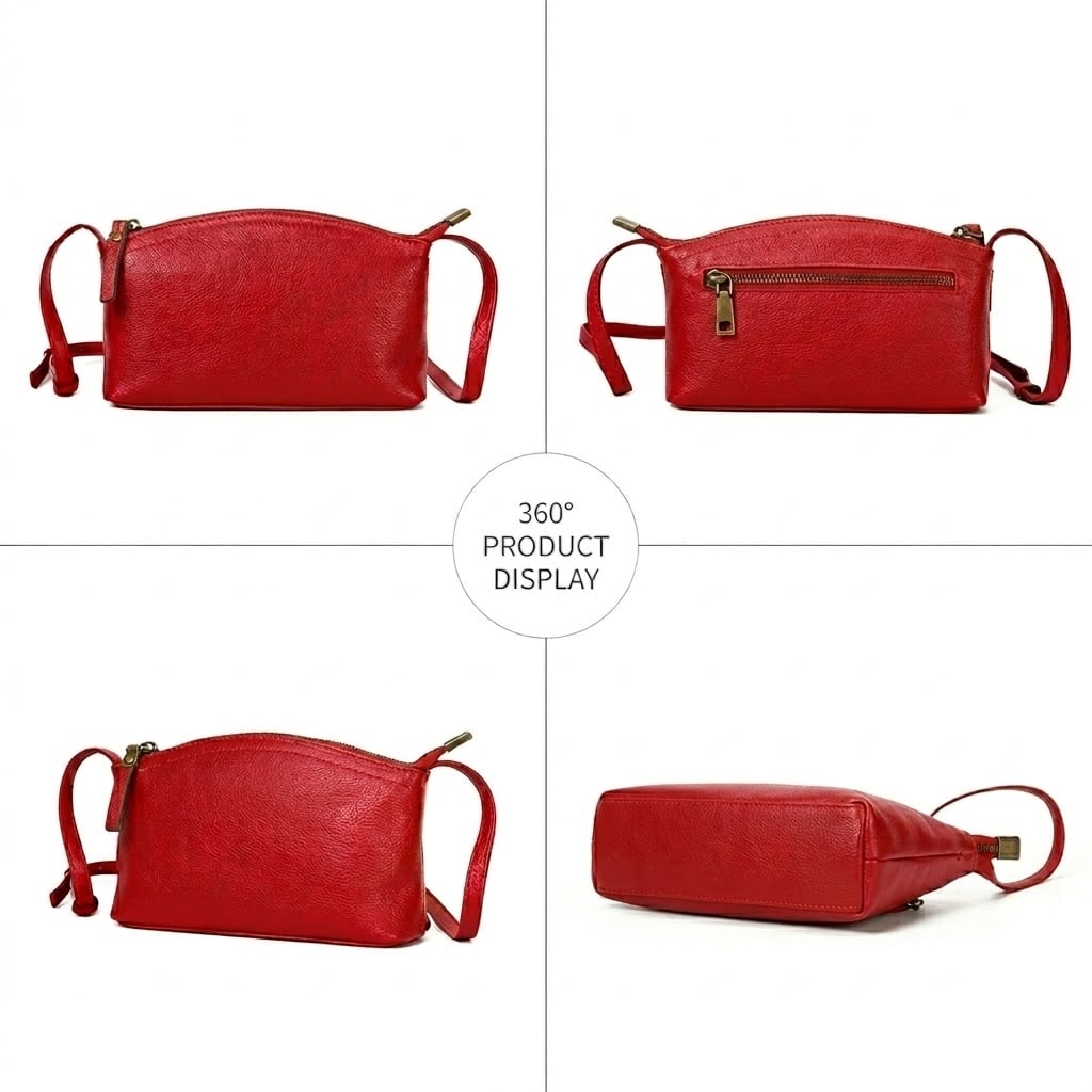 Geanta de dama, Katy GT3843, piele naturala, Rosu - poza 3