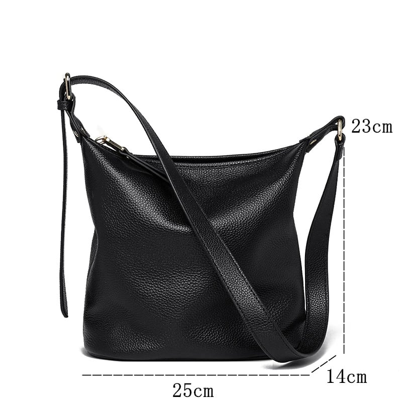 Geanta de dama, Lucasta GT2776, piele naturala, Negru - poza 3