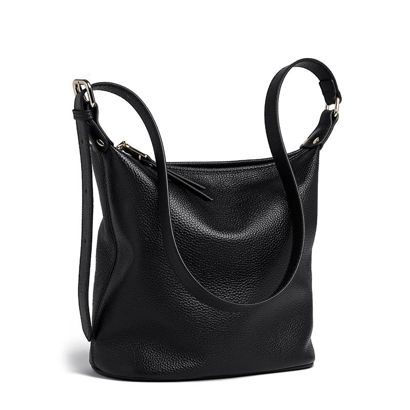 Geanta de dama, Lucasta GT2776, piele naturala, Negru - poza 4