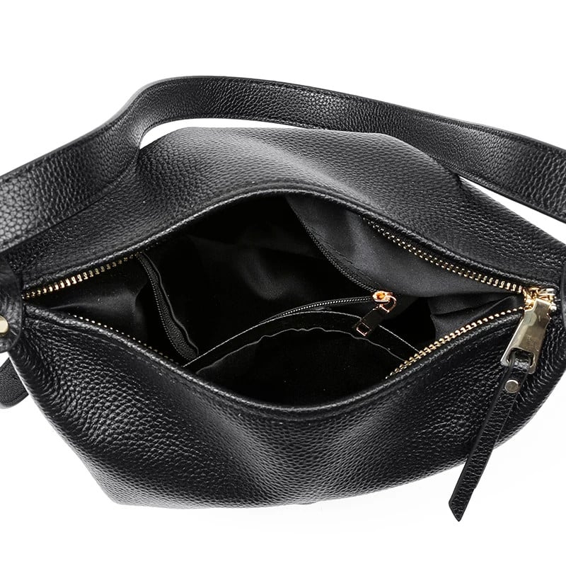 Geanta de dama, Lucasta GT2776, piele naturala, Negru - poza 5