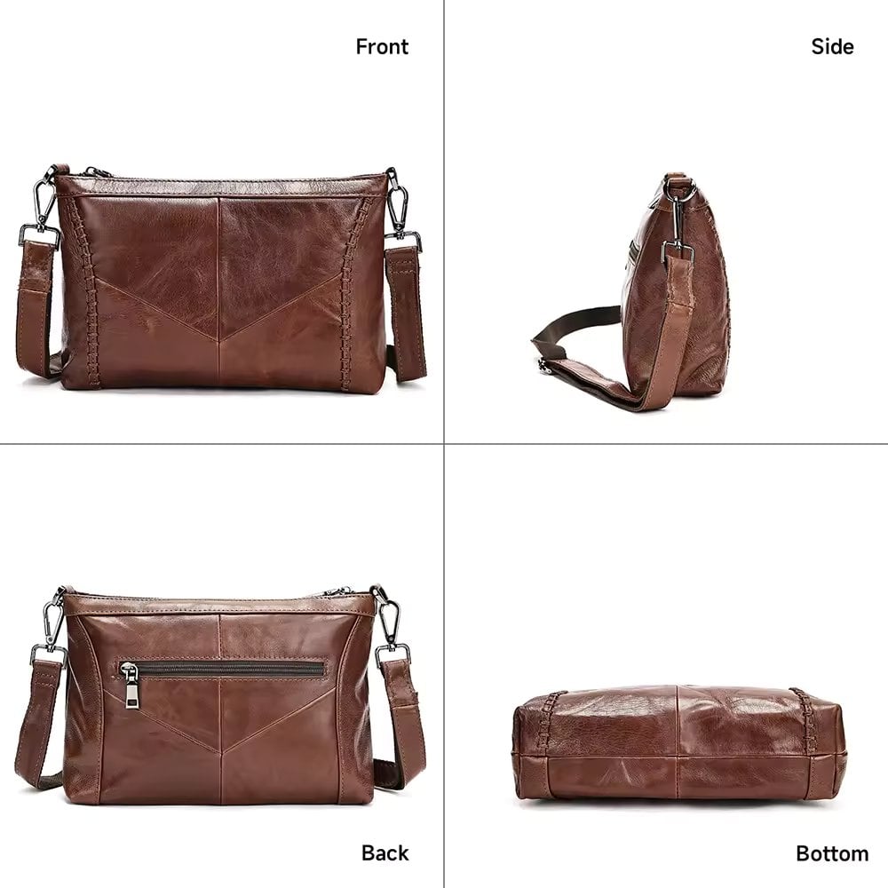 Geanta de dama, Lyanna GT3200, piele naturala, Maro - poza 3