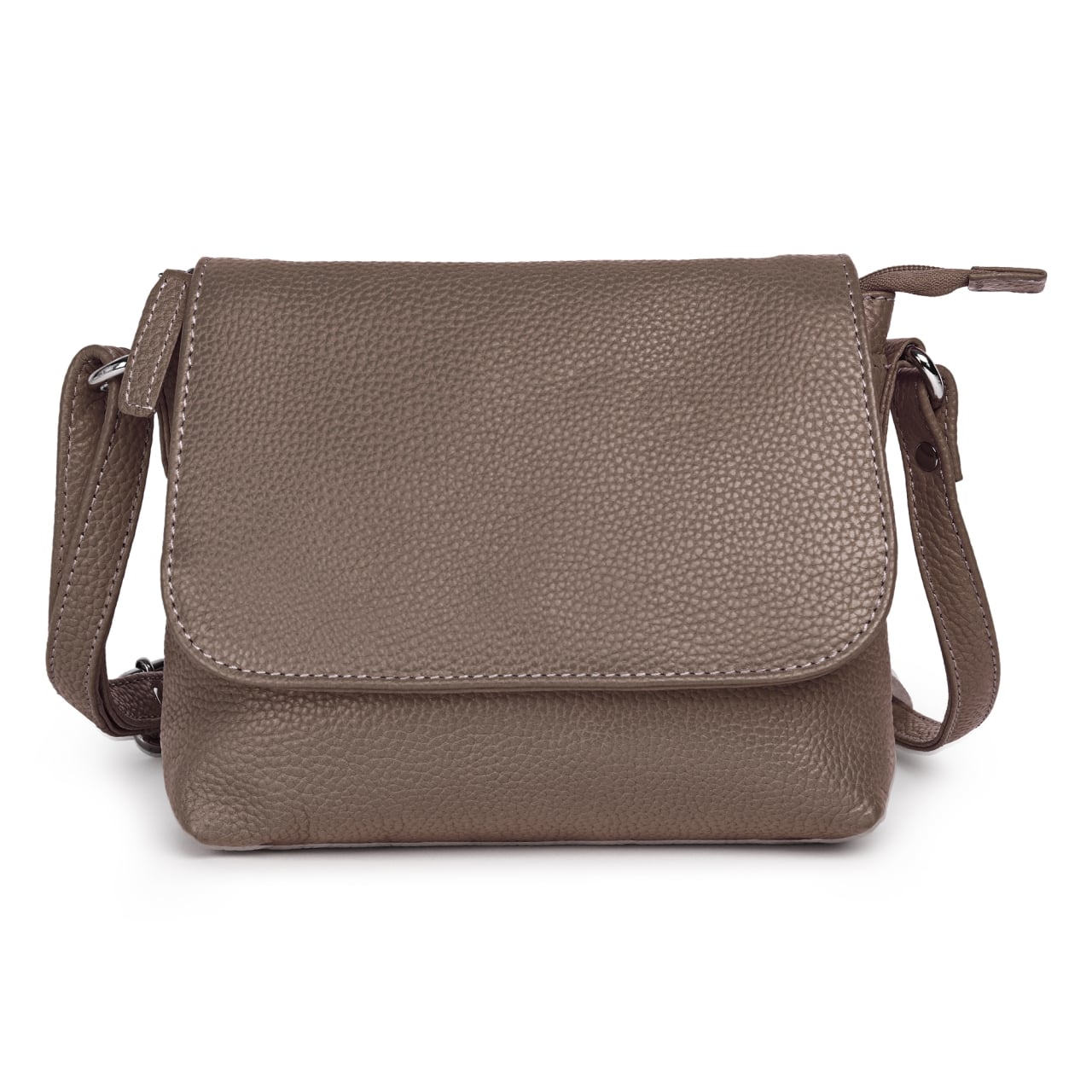 Geanta de dama, Mirabela GT3898, piele naturala, Dark Taupe - poza 1