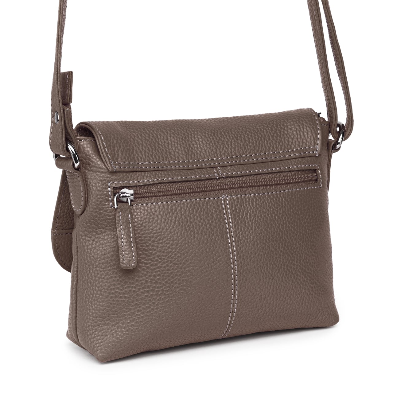 Geanta de dama, Mirabela GT3898, piele naturala, Dark Taupe - poza 4
