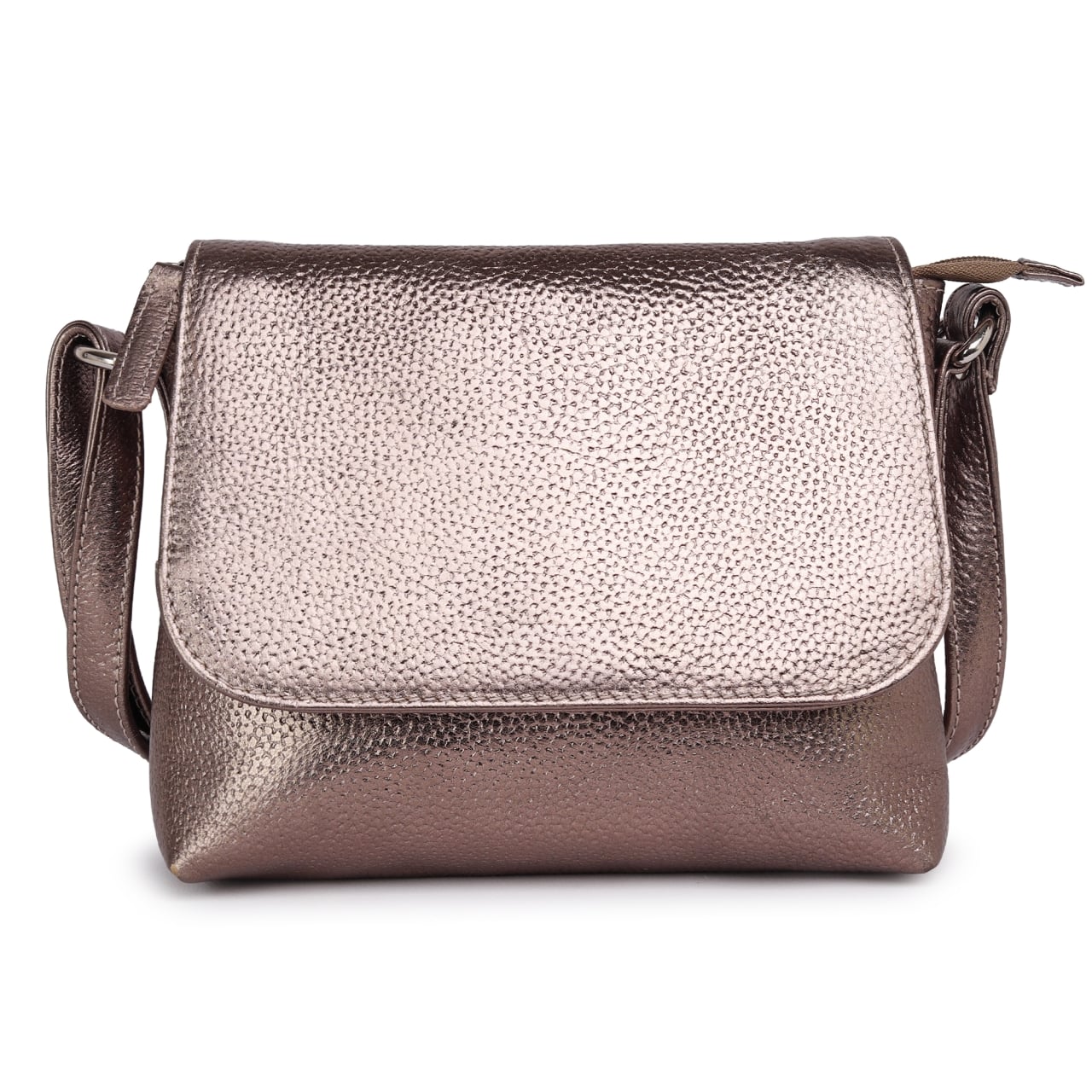 Geanta de dama, Mirabela GT3901, piele naturala, Bronz metalizat - poza 1