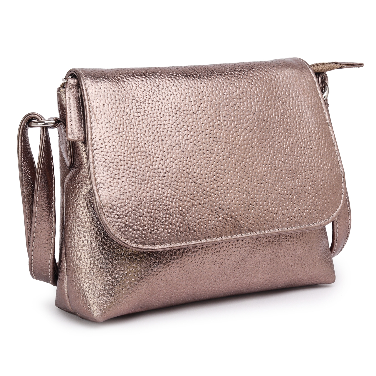 Geanta de dama, Mirabela GT3901, piele naturala, Bronz metalizat - poza 3