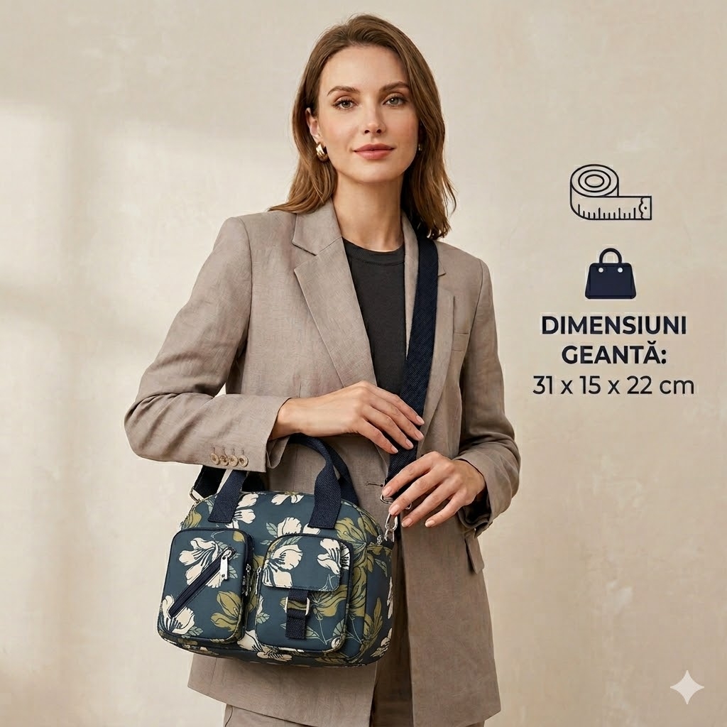 Geanta de dama, Parisa GT3009, Gri inchis - poza 2