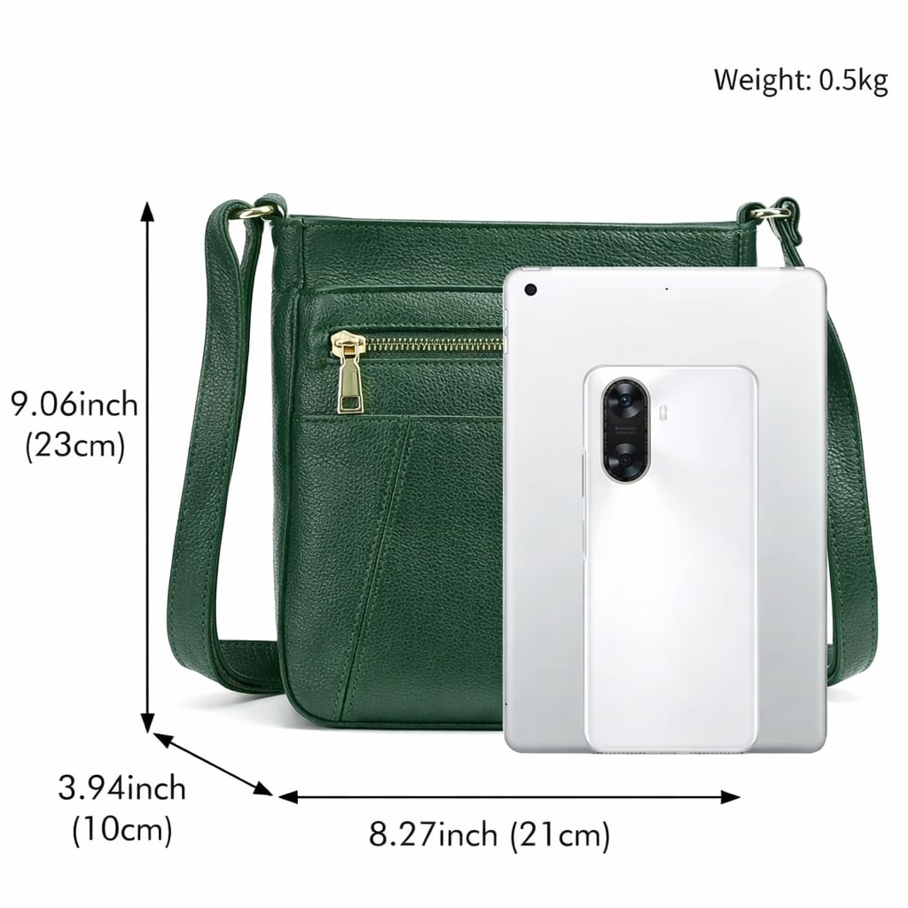 Geanta de dama, Saphira GT3205, piele naturala, Verde - poza 5