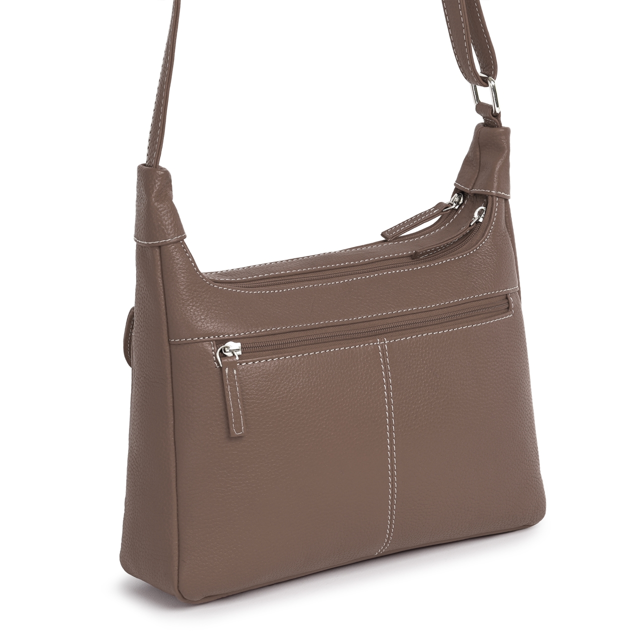 Geanta de dama, Titania GT3890, piele naturala, Dark Taupe - poza 2