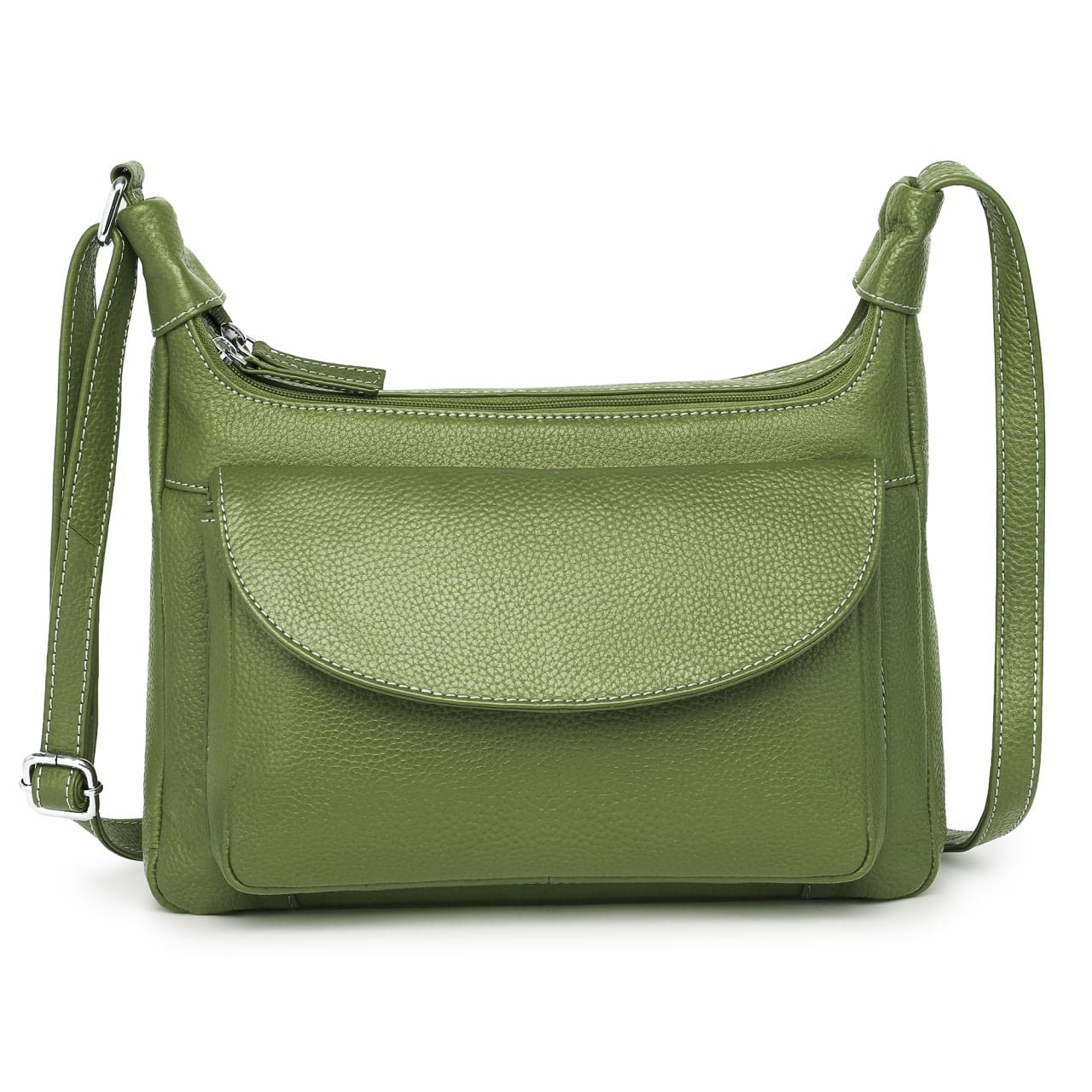 Geanta de dama, Titania GT3893, piele naturala, Verde - poza 1
