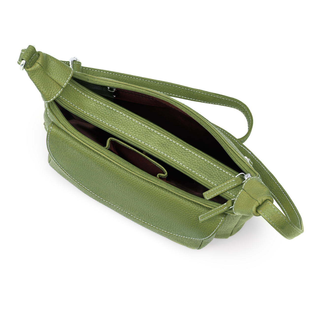 Geanta de dama, Titania GT3893, piele naturala, Verde - poza 5