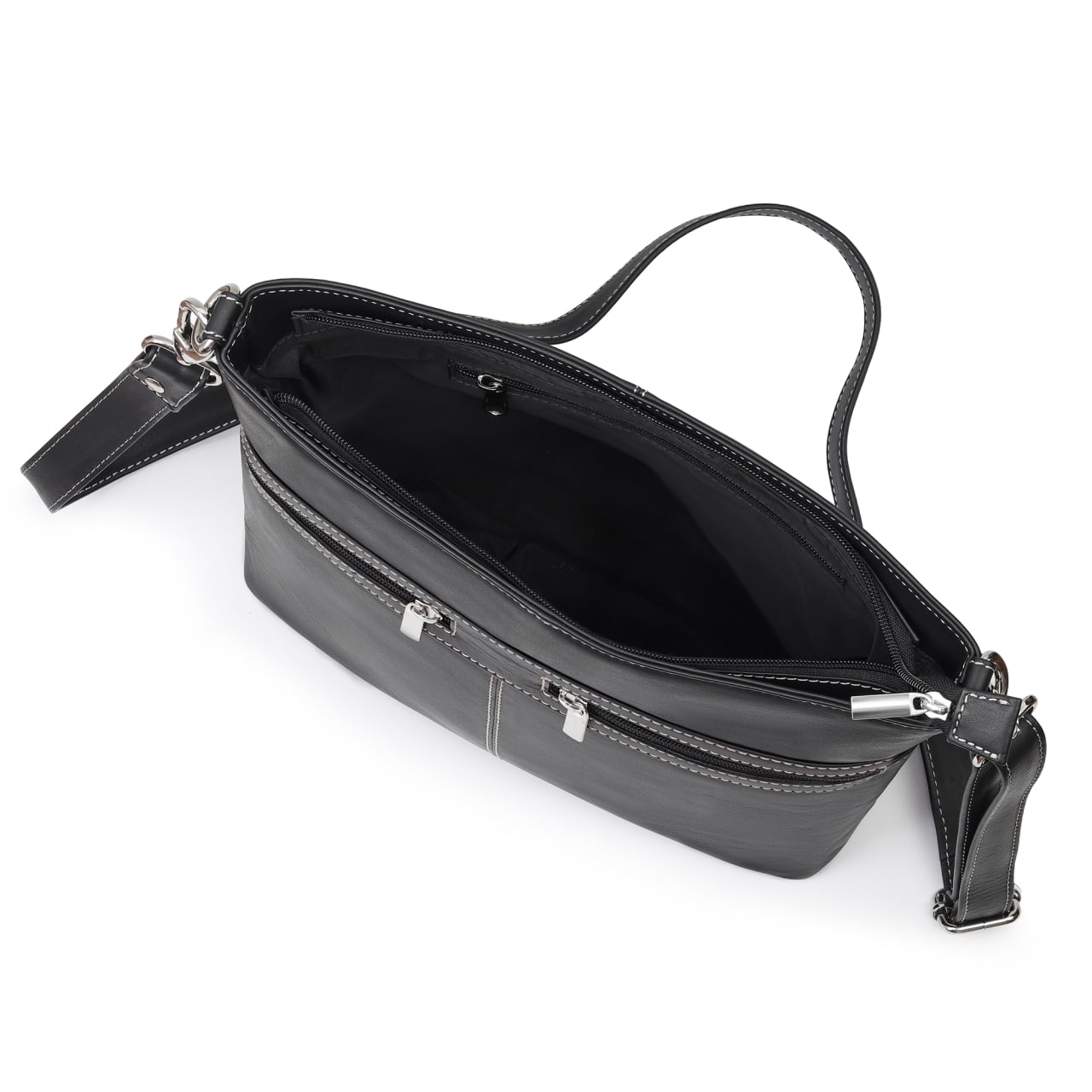 Geanta de dama, Violeta GT3876, piele naturala, Negru - poza 5