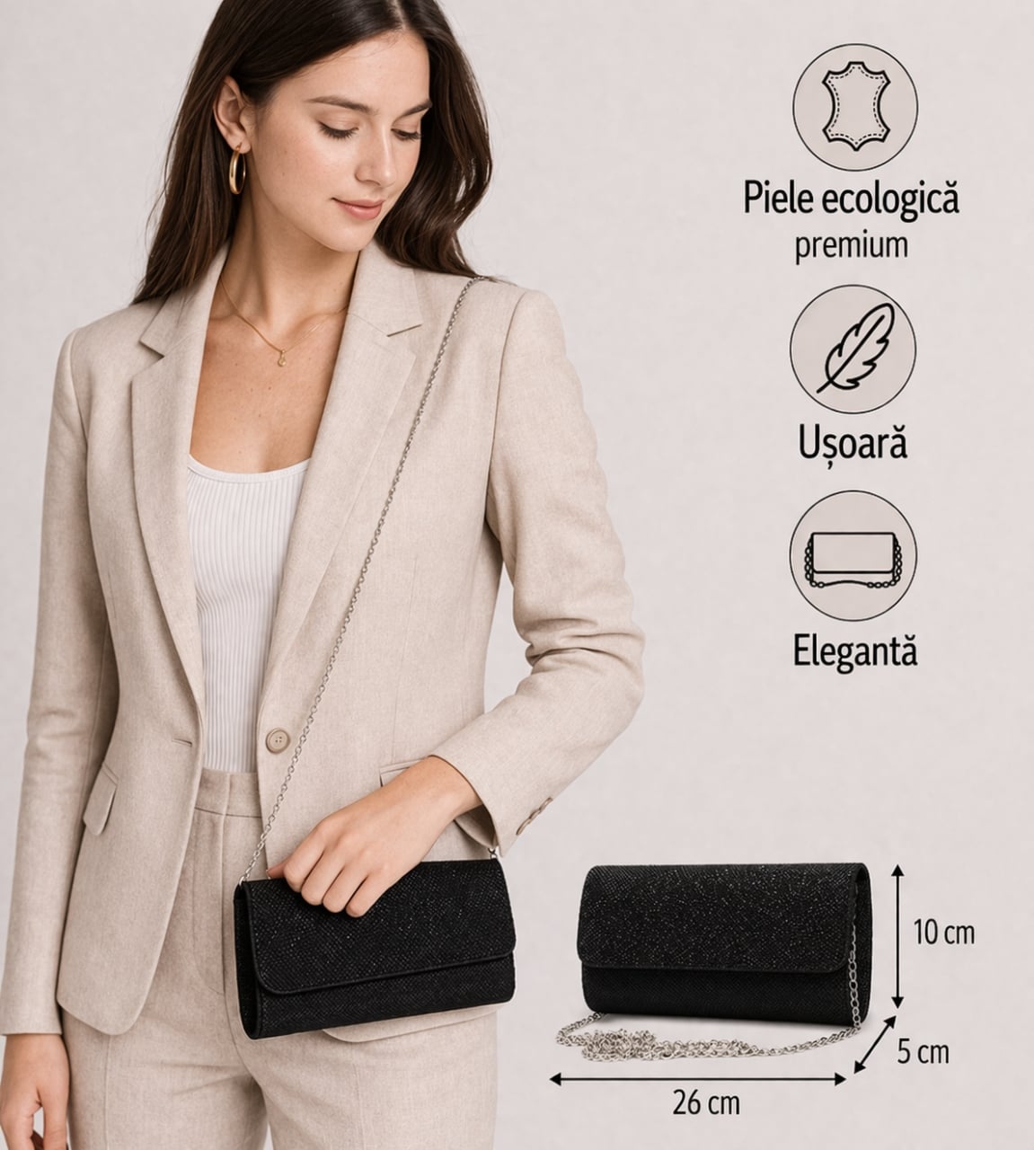 Geanta de ocazie, Marigold GT2474, Negru - poza 2