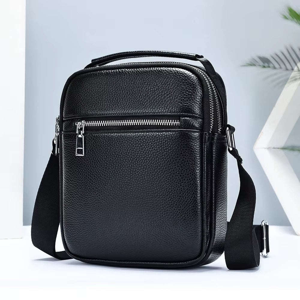Geanta de umar pentru barbati, Alexander GT3810, piele naturala, Neagra - poza 1